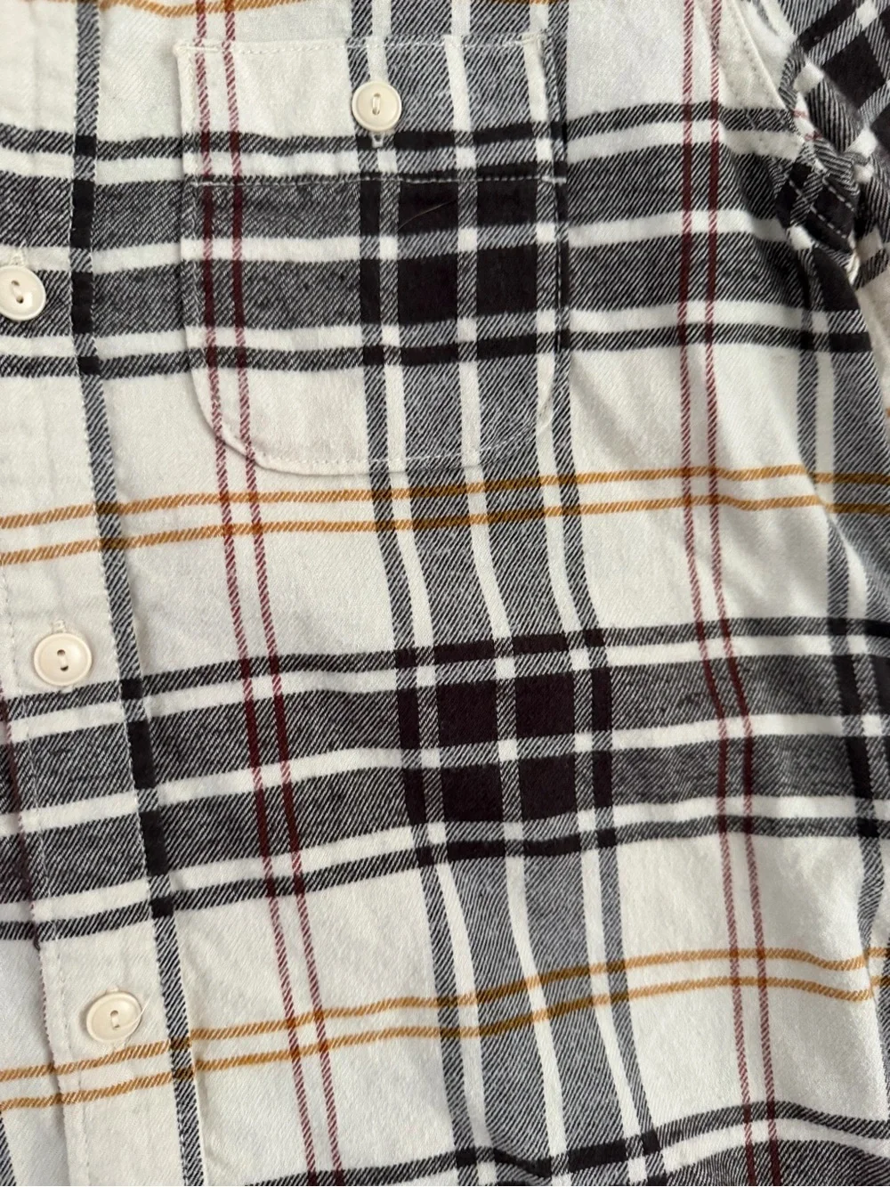 GAP Kids Cotton Neutral Plaid Button-Up Shirt, Large